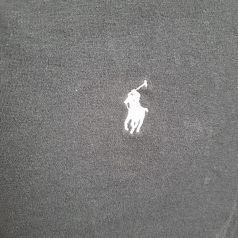 Polo Ralph Lauren Men's Large Polo Shirt Black With‎ White Horse Soft Cotton